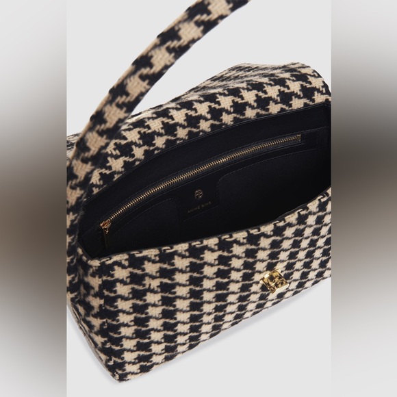 Anine Bing Nico Houndstooth Shoulder Handbag - Picture 4 of 16